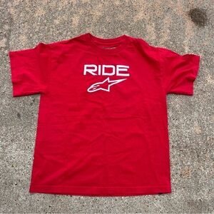 Alpine star Classic Red  Tee with White Print